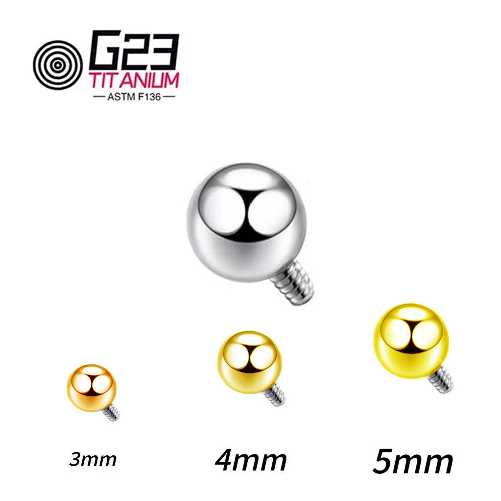 Body Jewelry Replacement Ball - Boule filetée externe en titane 14G