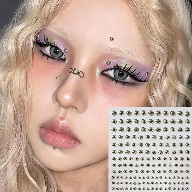 Body Jewelry Lip Ring - Autocollants argentés pour lèvres, sourcils et