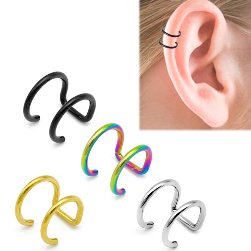 Body Jewelry Lip Ring - 2 pièces Manchette d'oreille à clipser