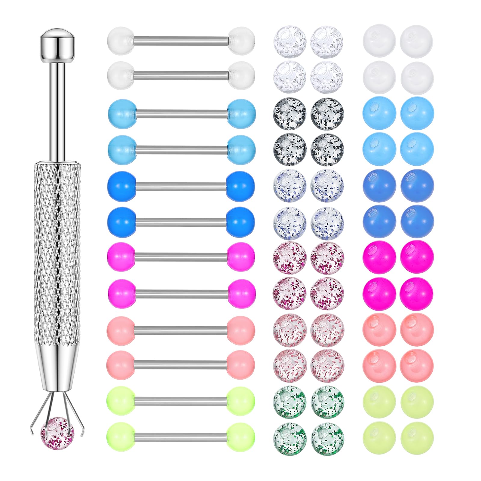 Body Jewelry Replacement Ball - 12PCS Barbell Anneaux de mamelon 48PCS