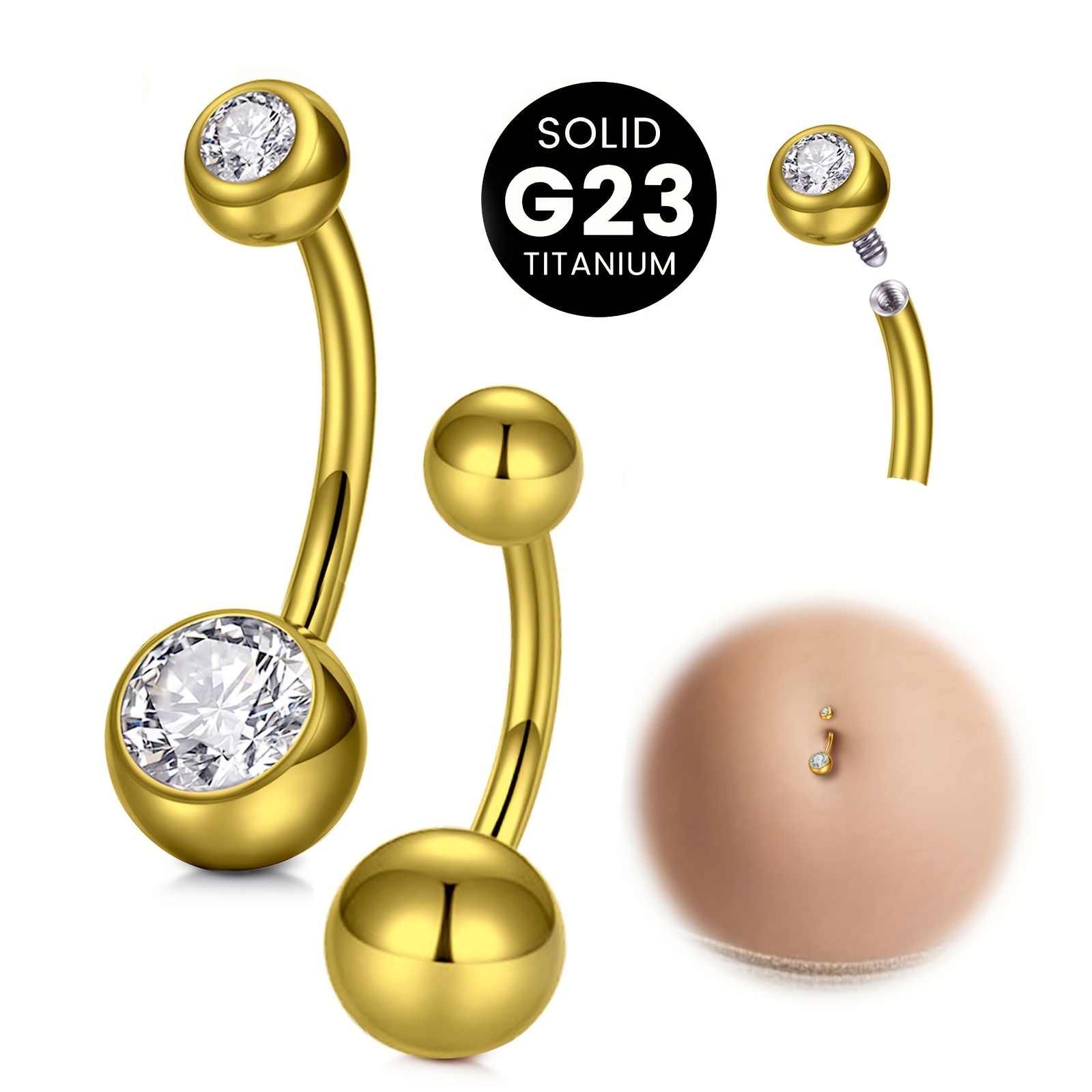 Body Jewelry High End - Anneau de nombril pour femme en