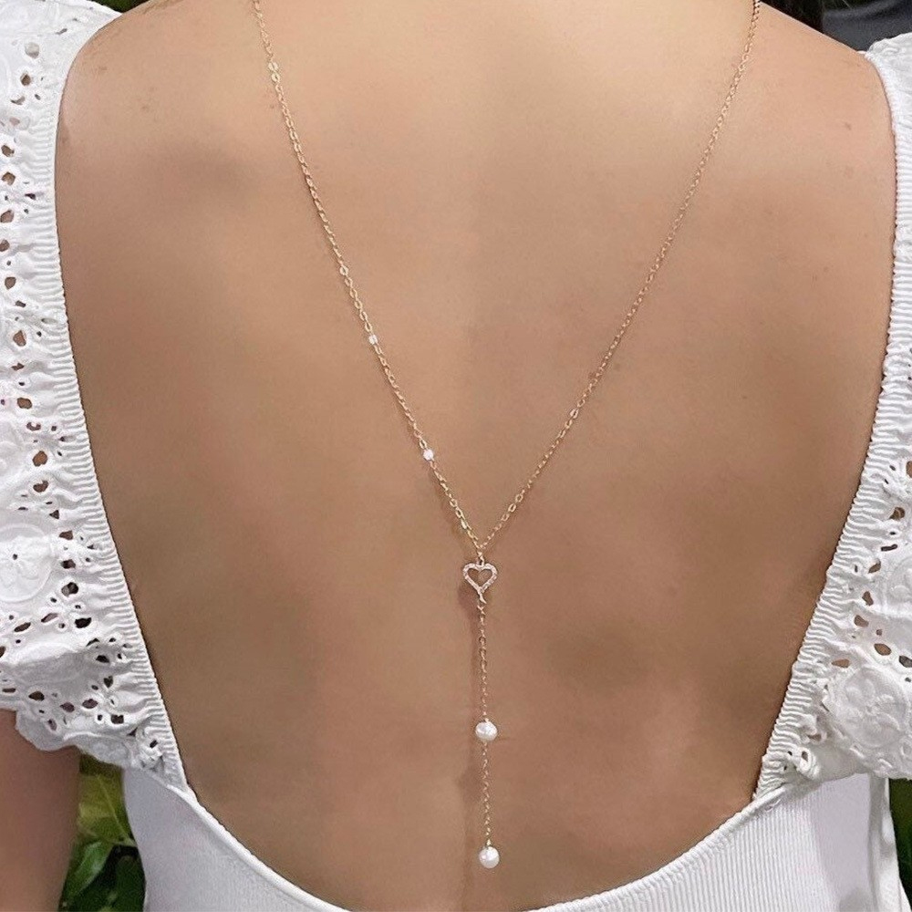 Body Jewelry For Backless Dress - Chaîne arrière de mariée en forme