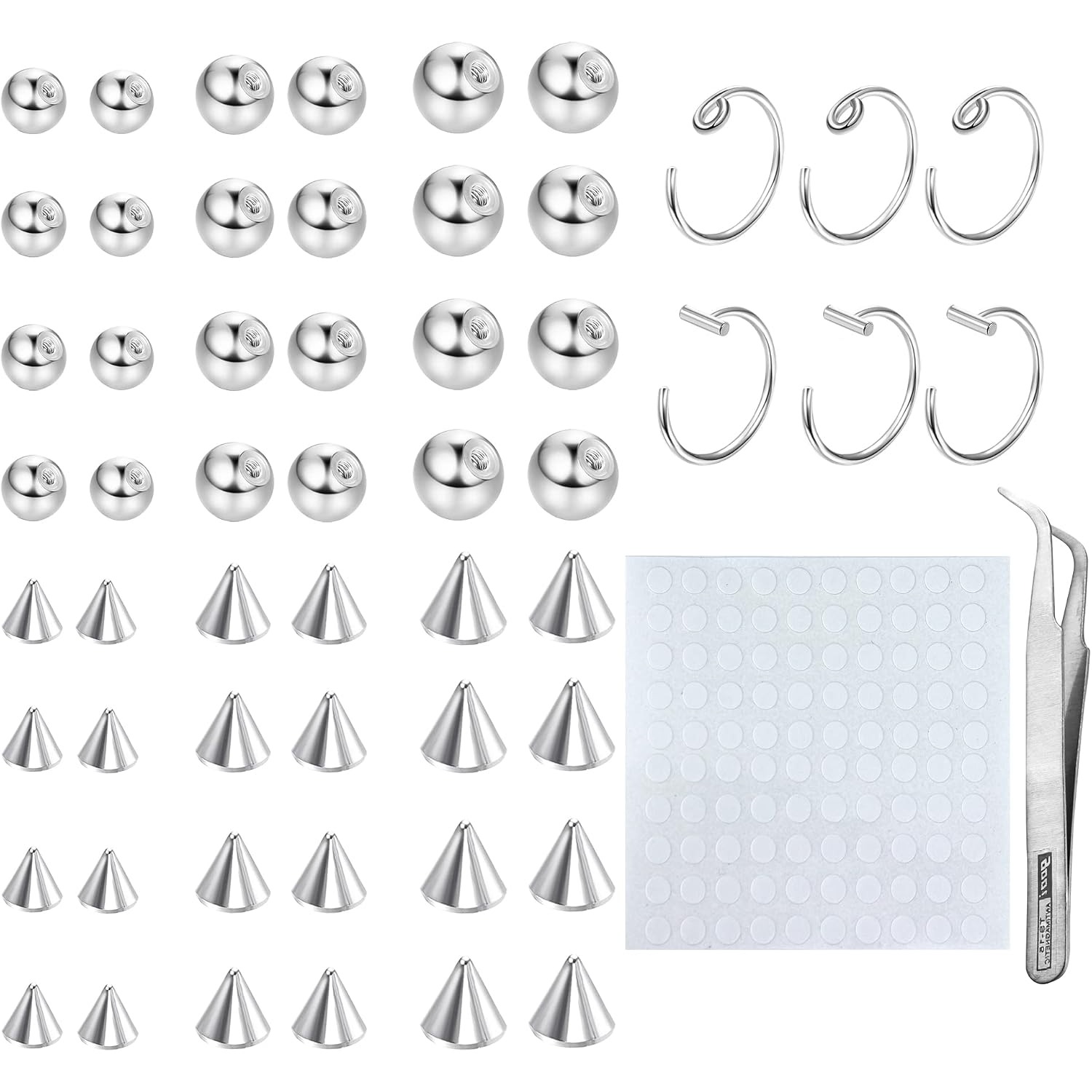 Body Jewelry Replacement Ball - Drperfect Faux Anneaux de Sourcils, Faux