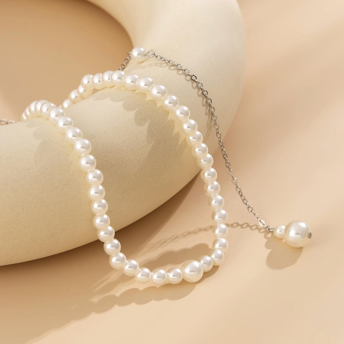 Collier long en perles d'imita - Body Jewelry For Backless Dress avis et prix