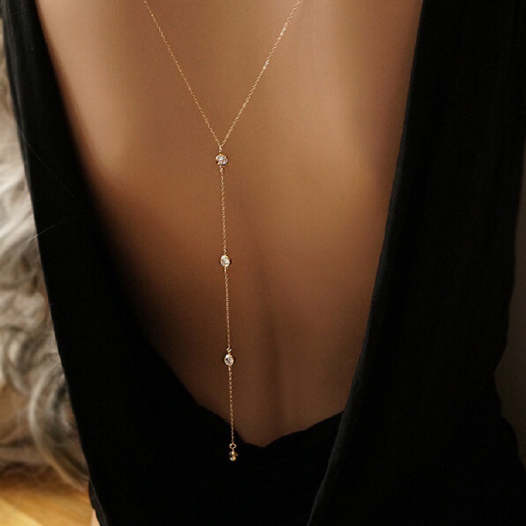 Collier chaîne arrière en stra - Body Jewelry Bulk avis et prix