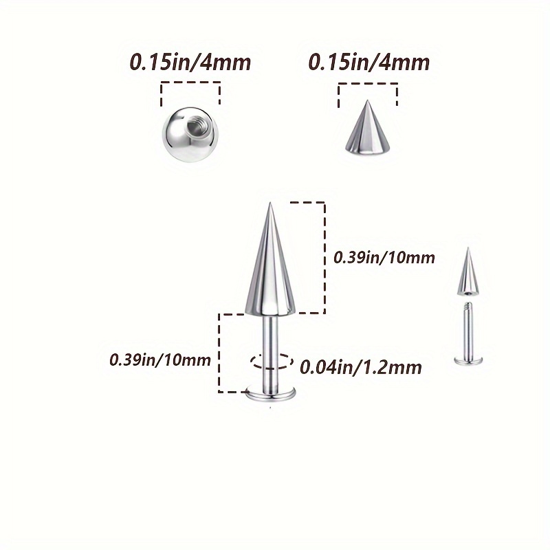 5pcs Spikes punk boucles d'ore - Body Jewelry Replacement Ball avis et prix