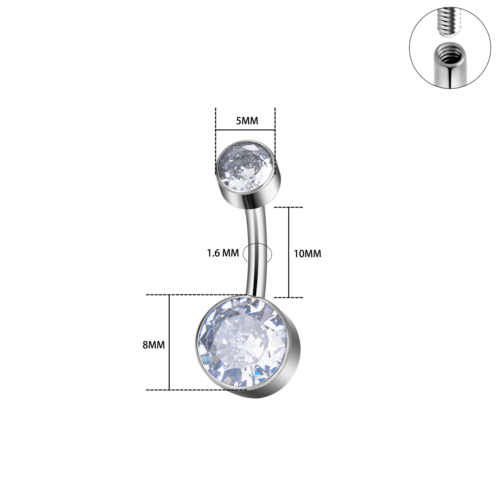 Anneau de nombril sexy en tita - Body Jewelry Implant Grade avis et prix