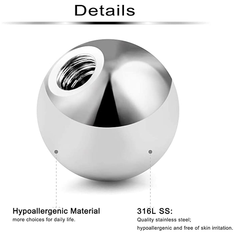 80Pcs 3-5MM 316L Surgical Stee - Body Jewelry Replacement Ball avis et prix