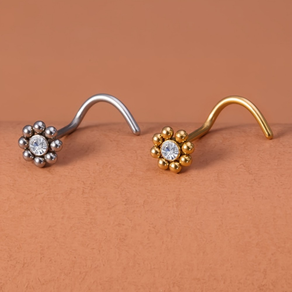 1pc en forme de fleur vis nez  - Nostril Screw Pin avis et prix