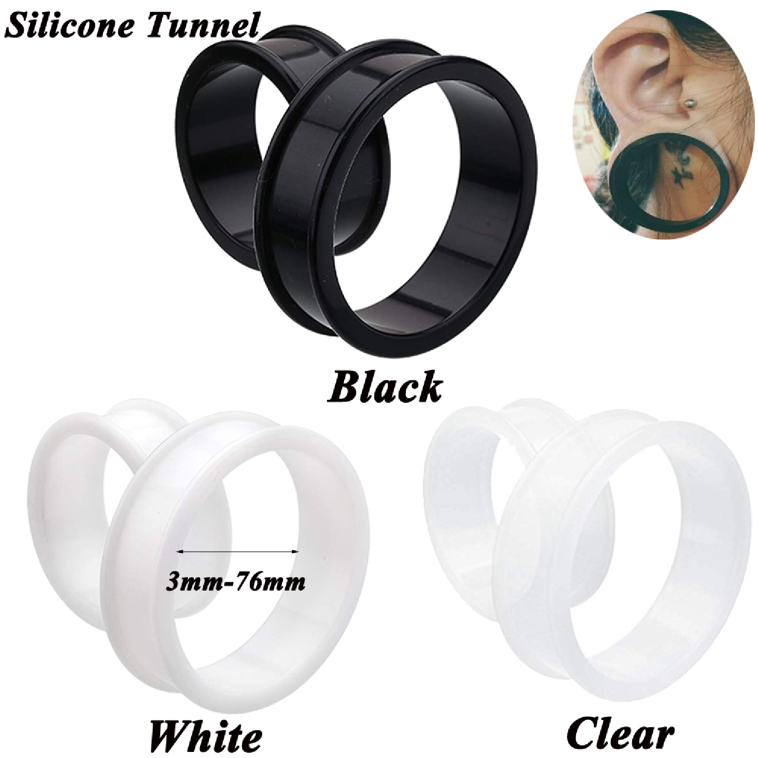 2pcs Supersize Flexible Silico - Body Jewelry Ear Plugs avis et prix
