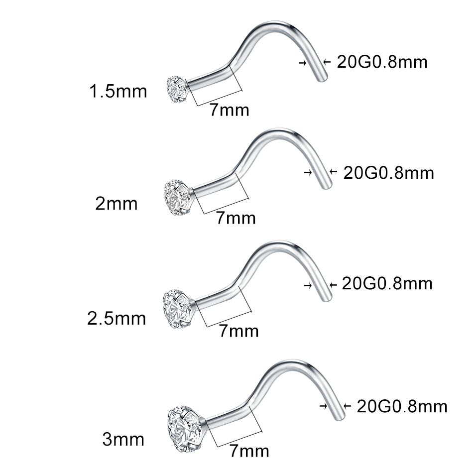 1/5 pièces Piercing de nez en  - Body Jewelry Implant Grade avis et prix