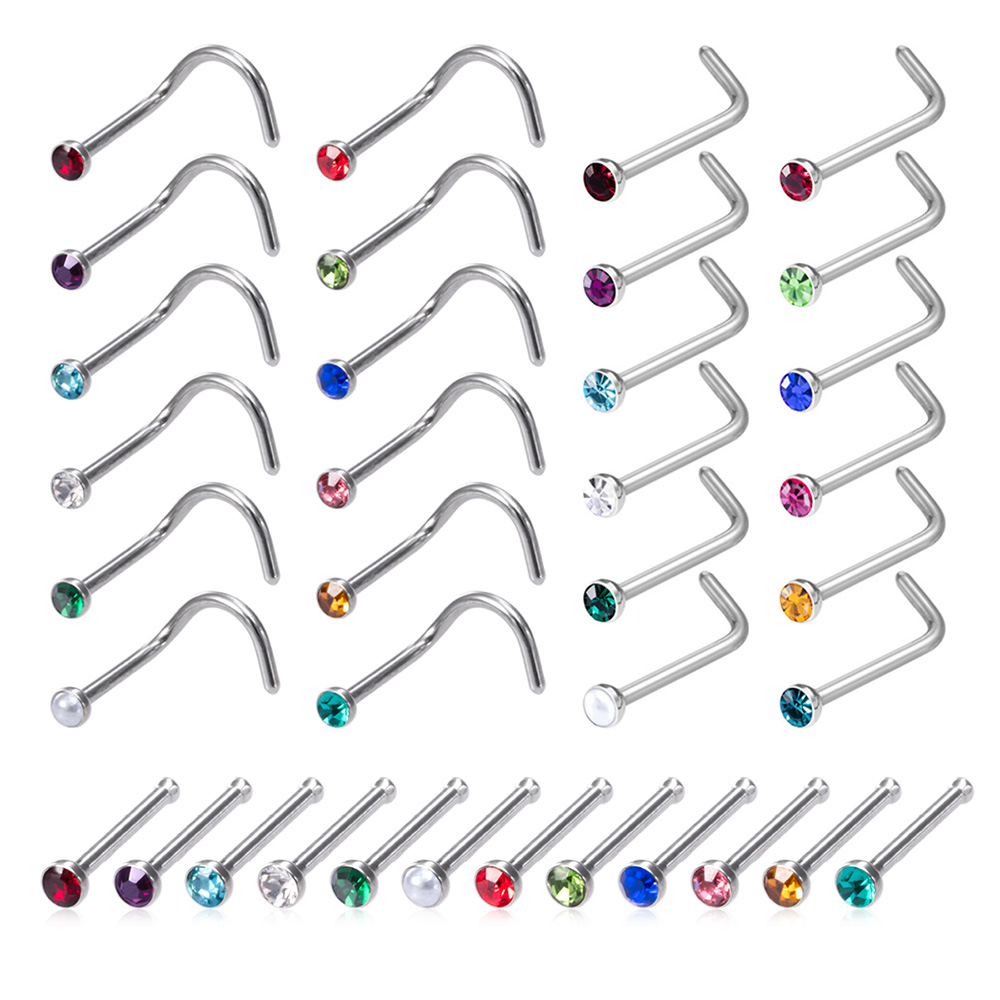 12 pièces pierre de naissance  - Nostril Screw Pin avis et prix