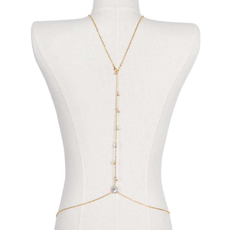 Chaîne de corps dorée en crist - Body Jewelry For Backless Dress avis et prix