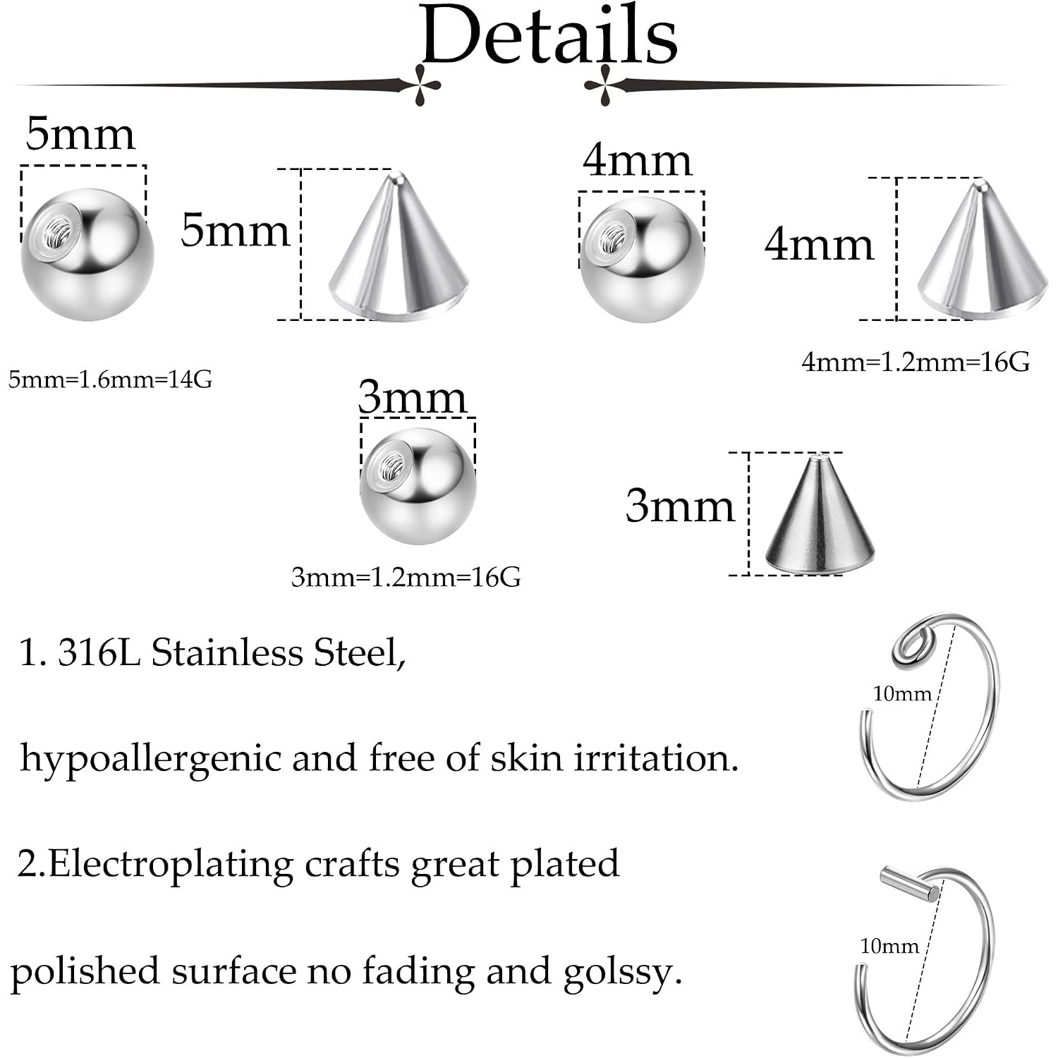 Drperfect Faux Anneaux de Sour - Body Jewelry Replacement Ball avis et prix